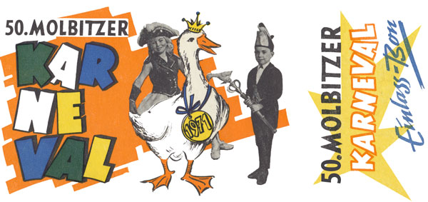Eintrittskarte zum 10. Molbitzer Karneval