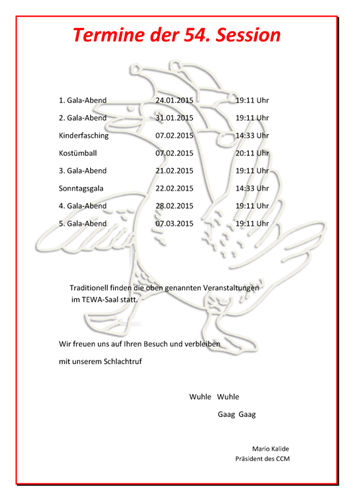 Termine 54. Session