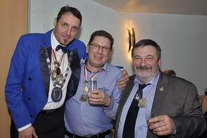 Moderator & Gaudimotter Steffen Eismann, Ehrenpräsident Torsten Fliedner und unser längjähriger Sponsor Gerd Beetz