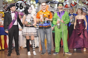 Die Sieger der Einzelwertung, 1. Platz: Harlekin, 2. Platz: Duschvorhang, 3. Platz: Batman