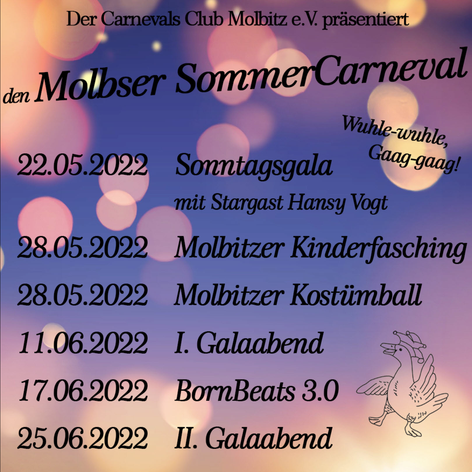 Eintrittskarte zum 10. Molbitzer Karneval