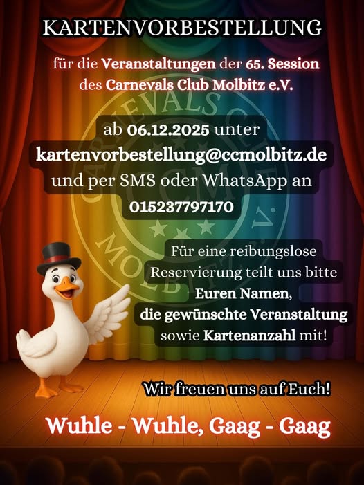 Kartenvorbestellungen des CCM in der 65. Session